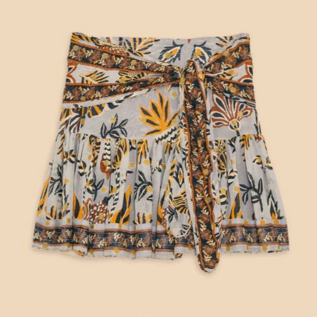 Farm Rio Mini Skirt In Silver/Gold